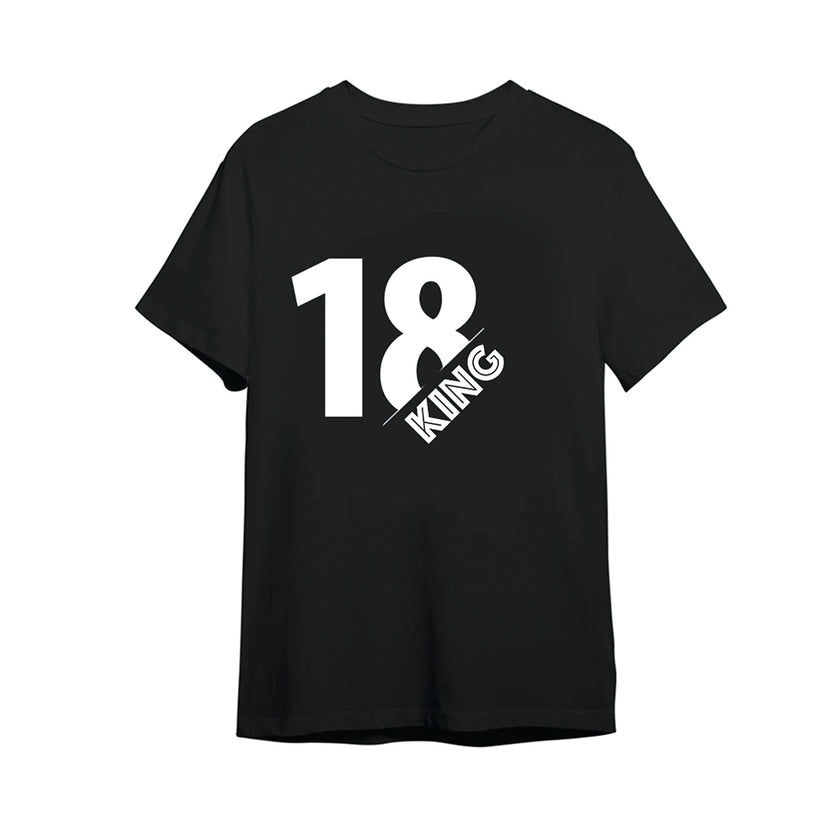 18 King Pima Round Neck T-shirt - Black