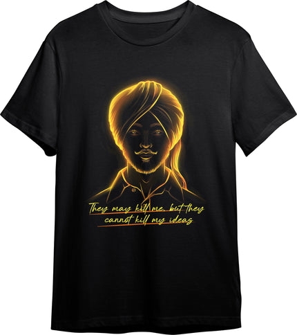 Bhagat Singh Eco Round Neck T-shirt - Black