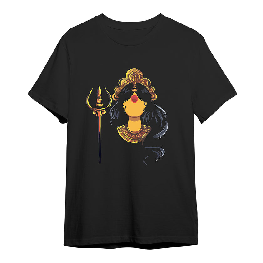 Goddess Pima  Round Neck T-shirt - Black