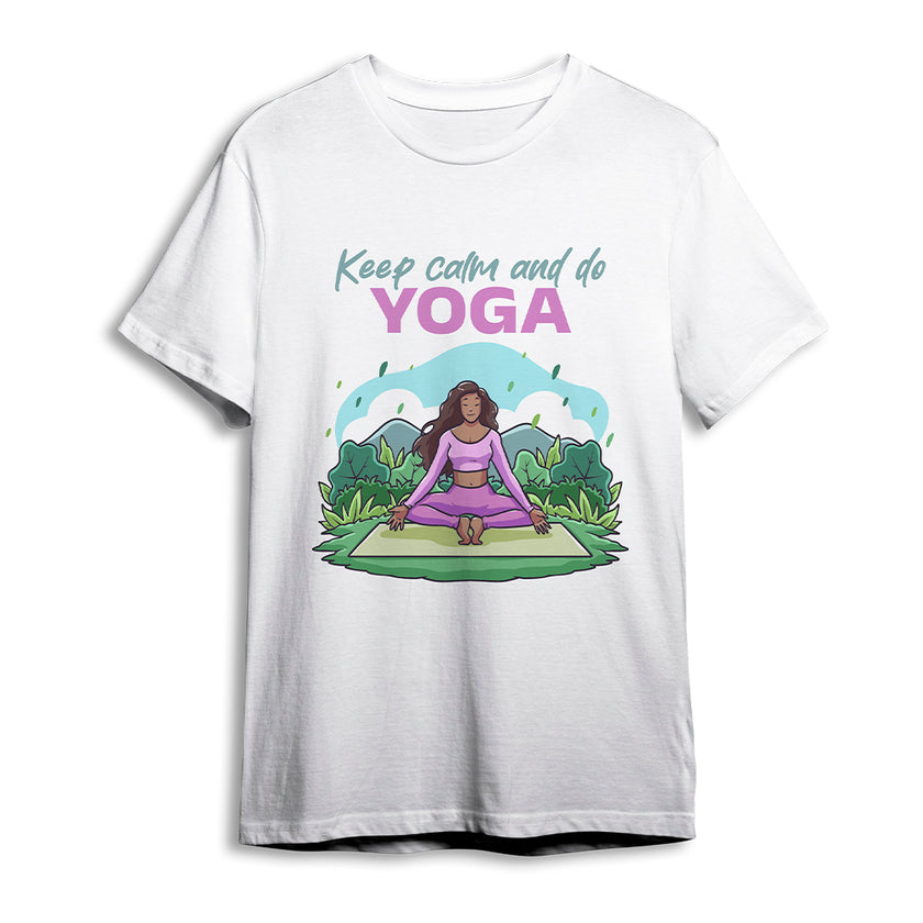 Keep Calm and do Yoga Eco Round Neck T-shirt - White